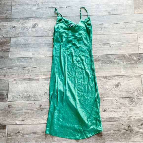 NWT MODCLOTH Midi Slip Dress Green Small - Picture 4 of 4